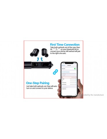 T1 Mini Portable Bluetooth V5.0 TWS Stereo Earbuds Headset