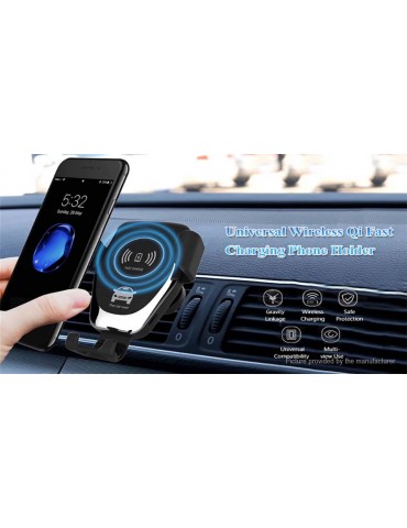 Q12 Qi Inductive Wireless Charger Car Air Vent Mount Cell Phone Holder